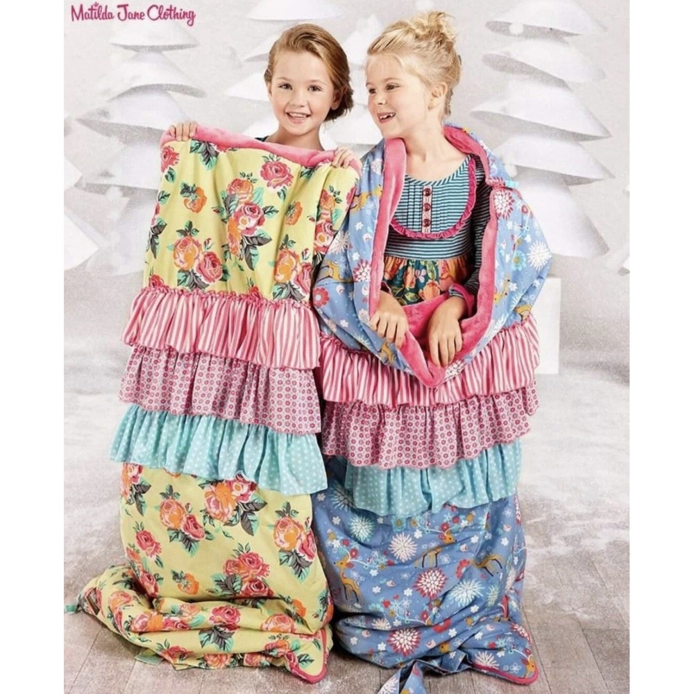 Matilda Jane Rosy Outlook Sleeping Bag Blanket Yellow Roses Ruffles‎ Shabby